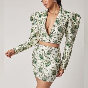 SHEIN Jacquard Skirt & Jacket Set